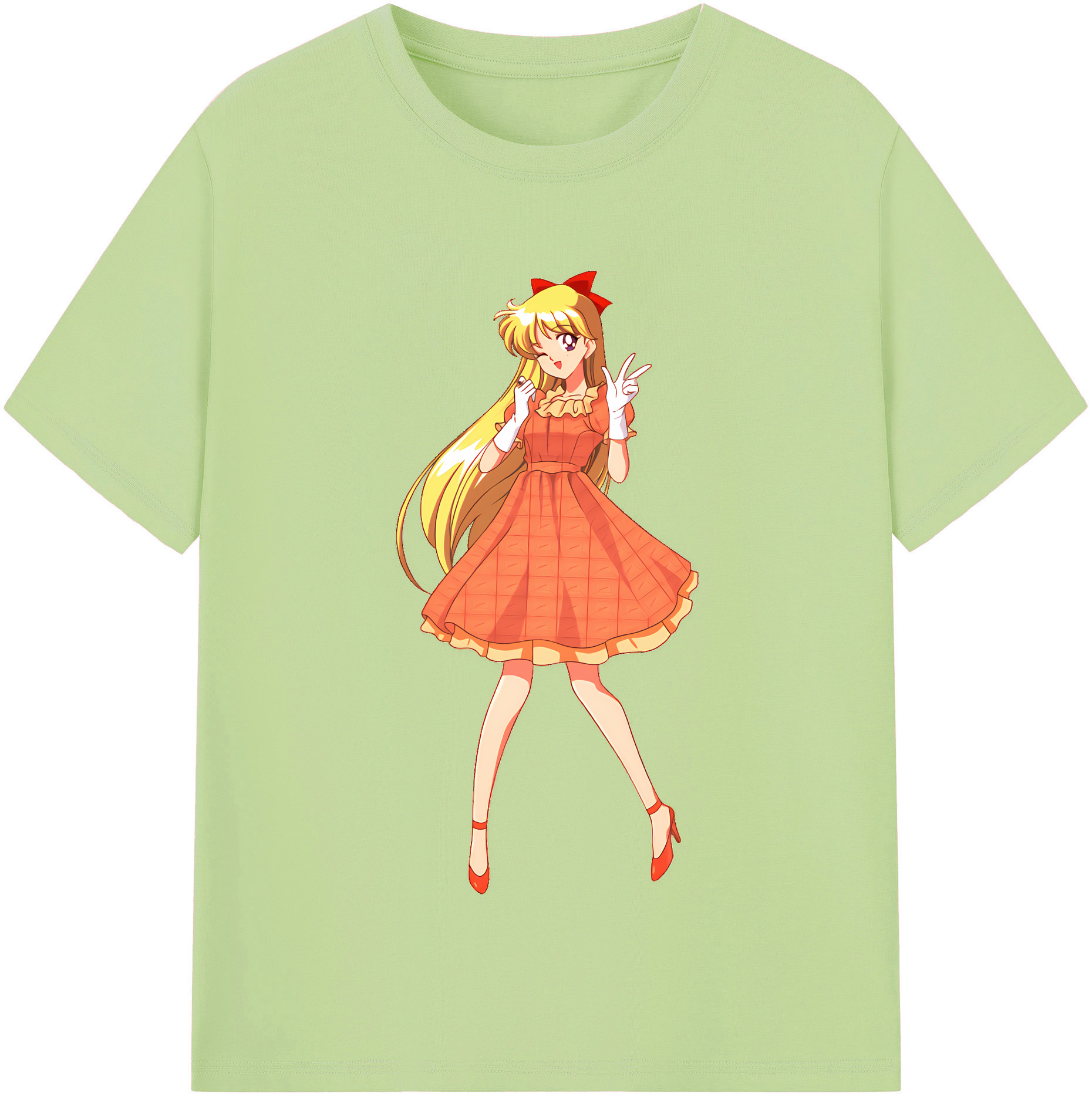（画像用） 美少女戦士セーラームーン 愛野 美奈子 あいの みなこ Sailor Moon Aino Minako 綿100％半袖Tシャツ（フロントプリント）